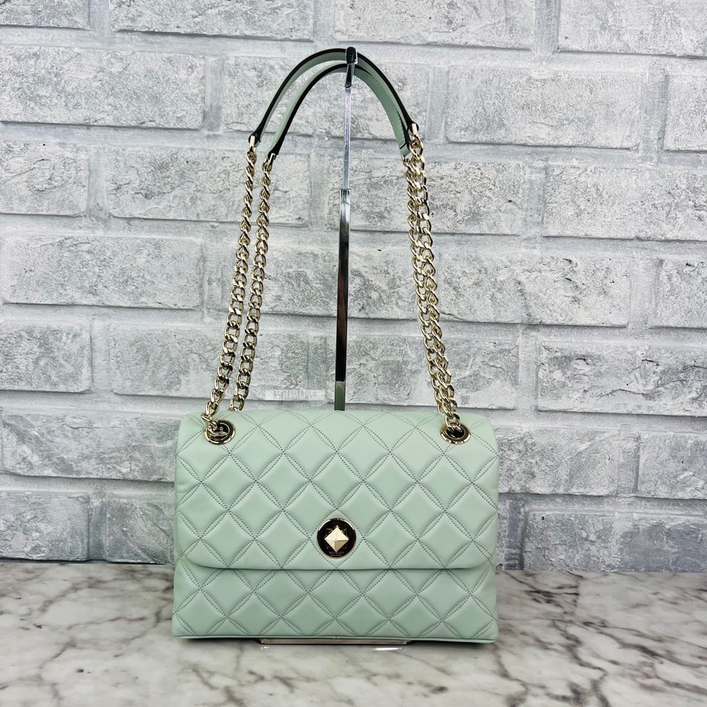 Kate Spade Natalia Quilted Leather Medium Flap Chain Shoulder Bag Crossbody - Picture 3 of 10